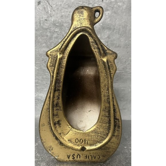 Vintage Gold Ceramic Wall Pocket‎ Planter w/ Fountain Grapes California USA 400 - Picture 5 of 11